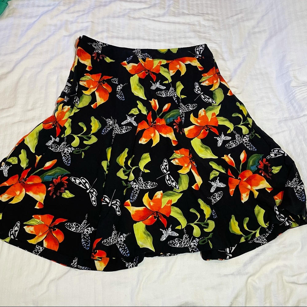 Soft surroundings floral a-line midi skirt size petite XL